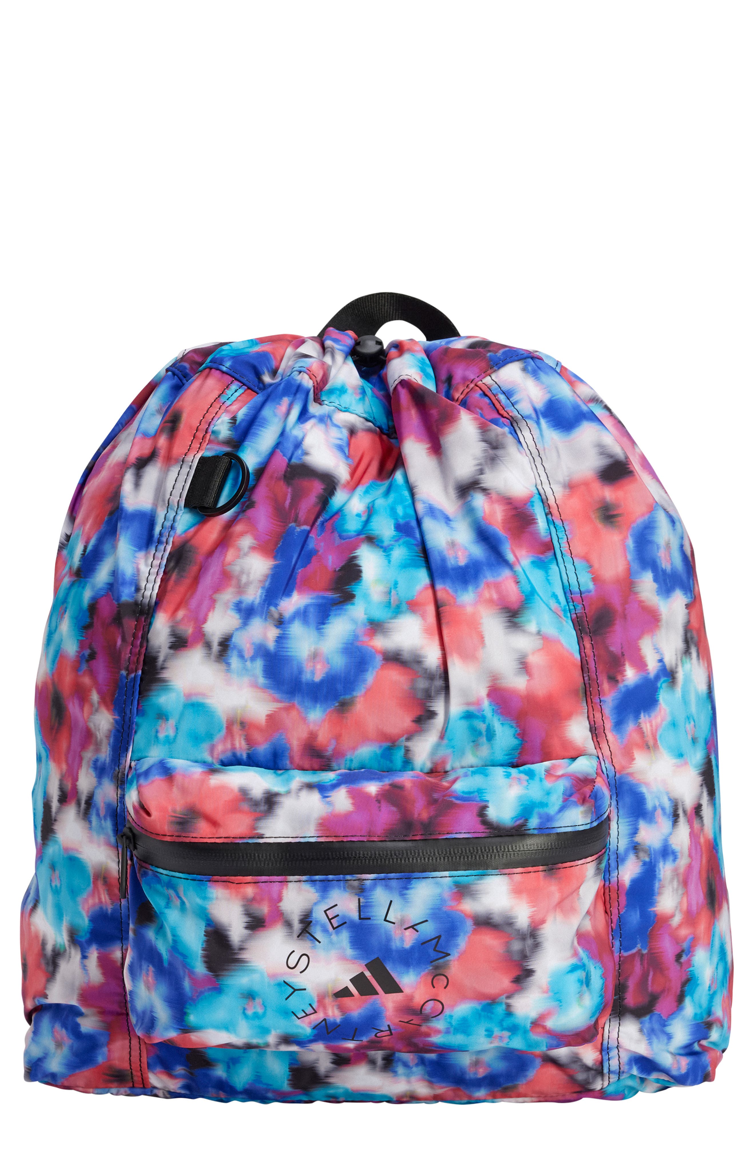 adidas by Stella McCartney Gym Sack Packable Backpack, Main, color, Blue Multi