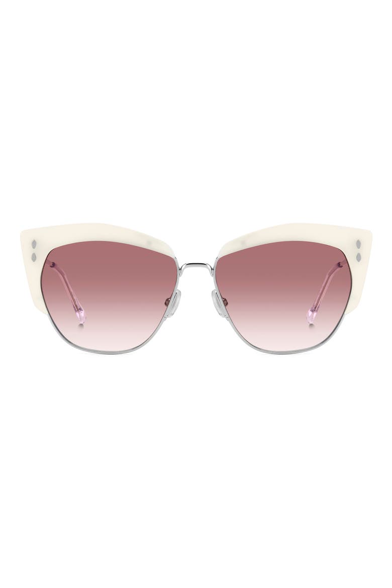 58mm Gradient Cat Eye Sunglasses, Main, color, PEARLED WHITE