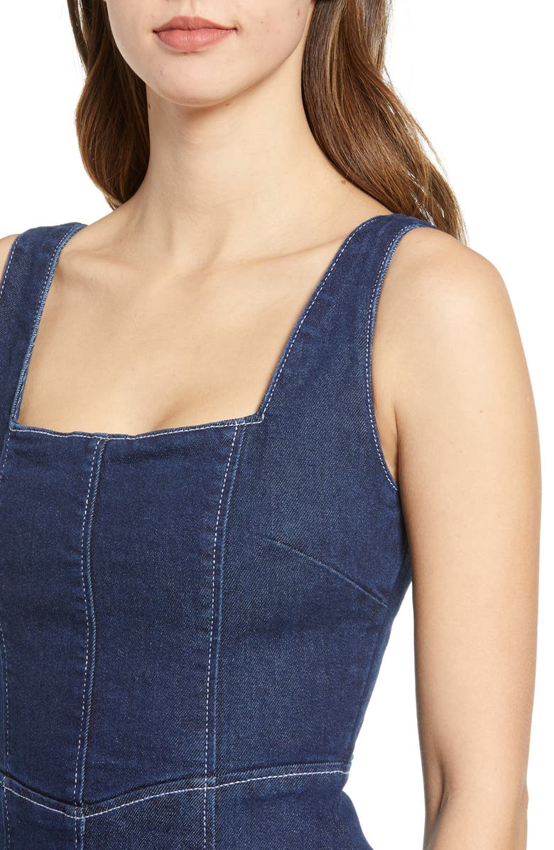 Tiger Mist Danni Denim Minidress, Alternate, color,