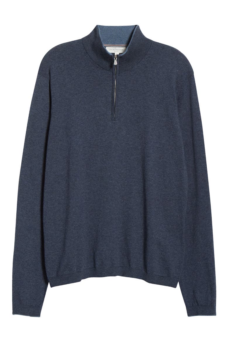 Daniel Quarter-Zip Cotton Sweater, Alternate, color, WASHED NAVY