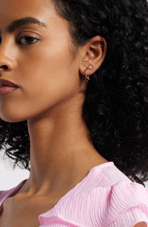 Bp. Set Of 9 Earrings In Gold Rhodium Crystal