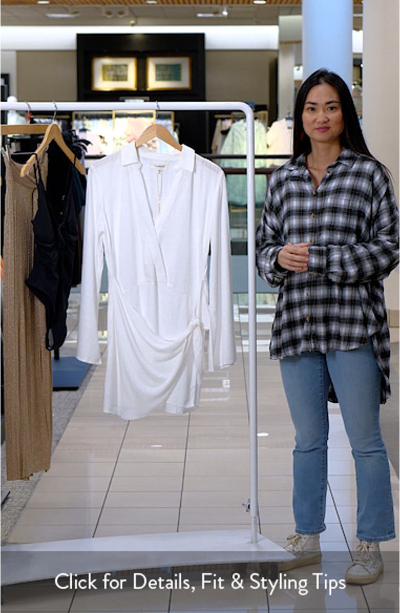 Las Palmas Long Sleeve Cover-Up Wrap Dress, sales video thumbnail