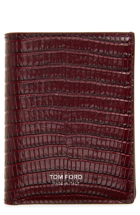 Lizard Embossed T-Line Folding Card Holder