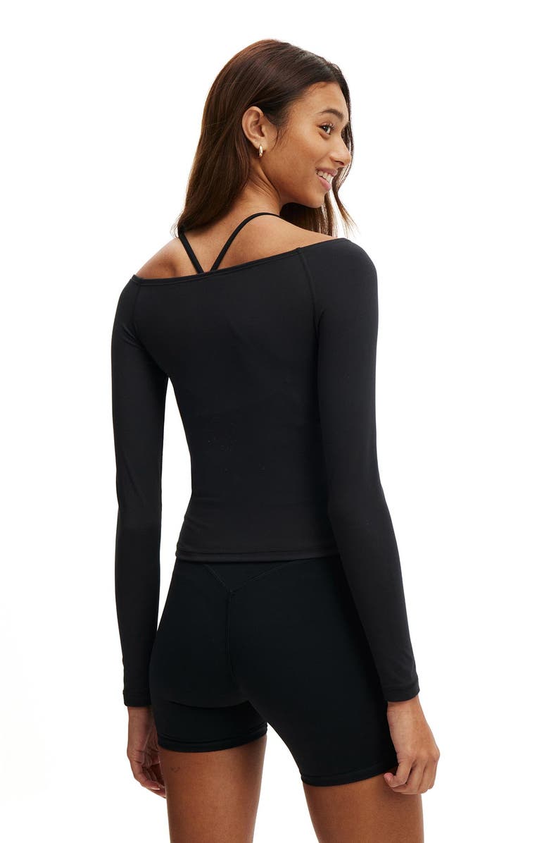 COTTON ON BODY Women's Active Ultra Soft Off Shoulder Longsleeve, Alternate, color, Black