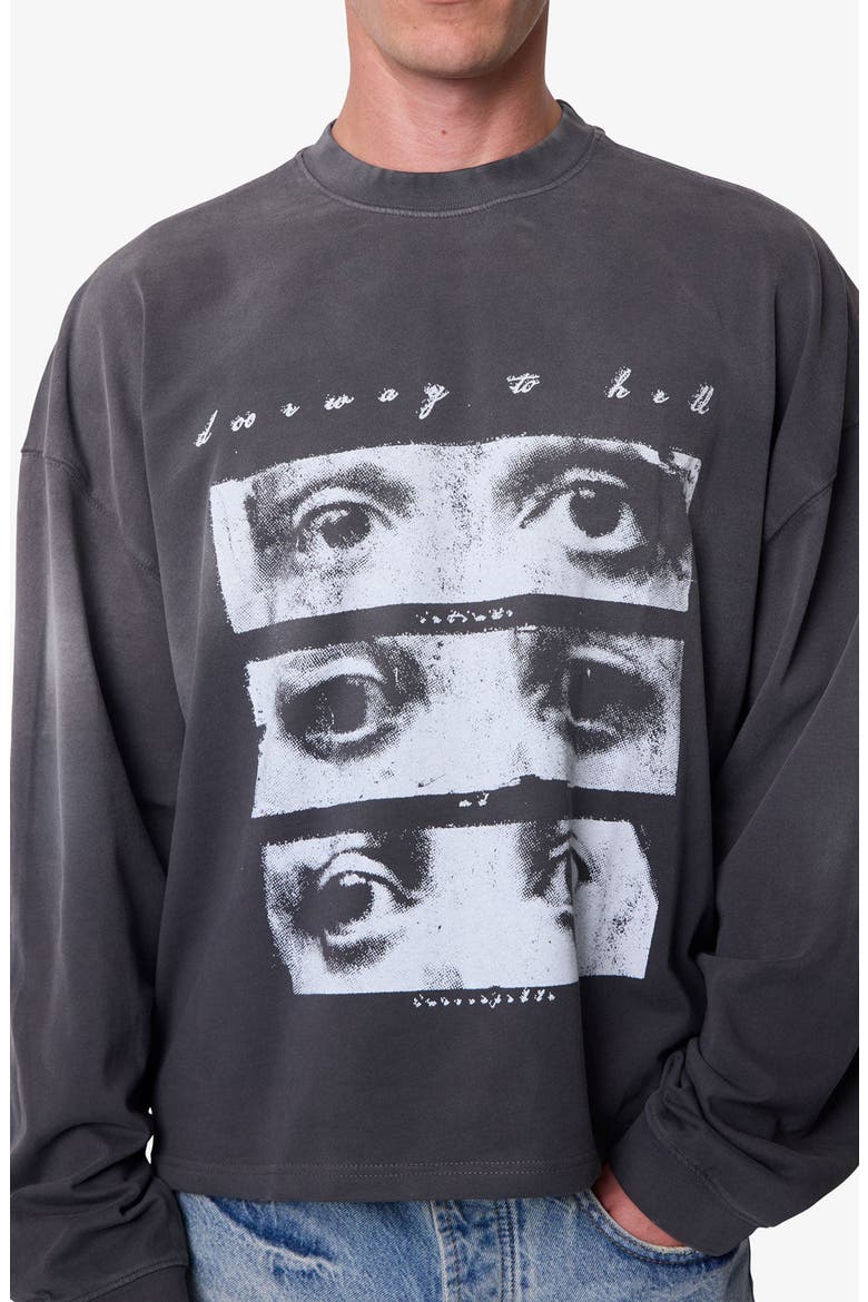 Doorway Long Sleeve Cotton Graphic T-Shirt, Alternate, color, WASHED BLACK