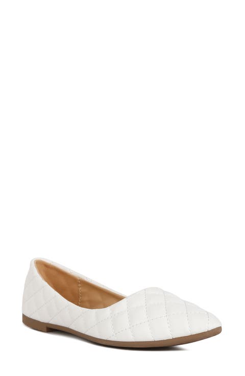 Rikhani Quilted Pointed Toe Ballet Flat (Women)
