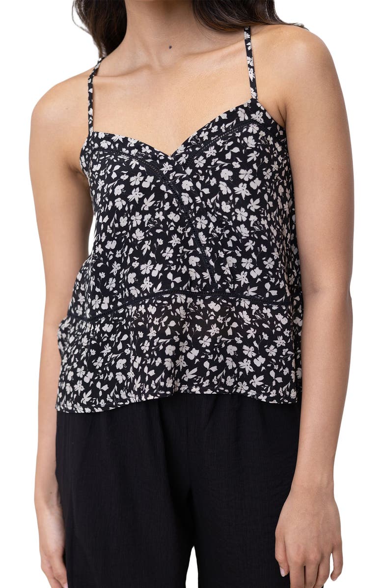 Reistor V-neck Camisole with Lace, Alternate, color, S26 / Monochrome Medley