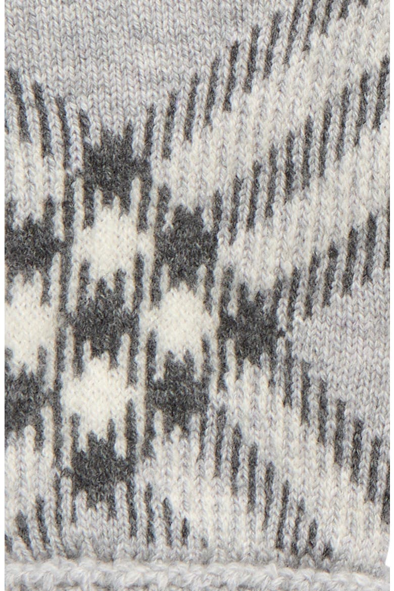 Large Core Check Cashmere Blend Gloves, Alternate, color, MITTEN GREY