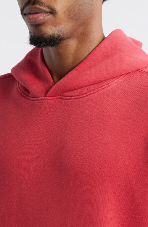 Elwood Core Oversize Organic Cotton Brushed Terry Hoodie In Pink