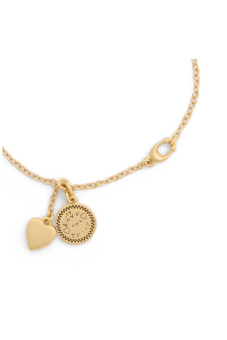 Heritage Charm Coin Heart Bracelet, Alternate, color, GOLD