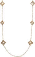 Juvell Mother-of-Pearl Flower Station Necklace
