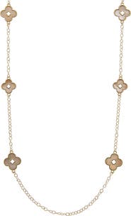 Juvell Mother-of-Pearl Flower Station Necklace