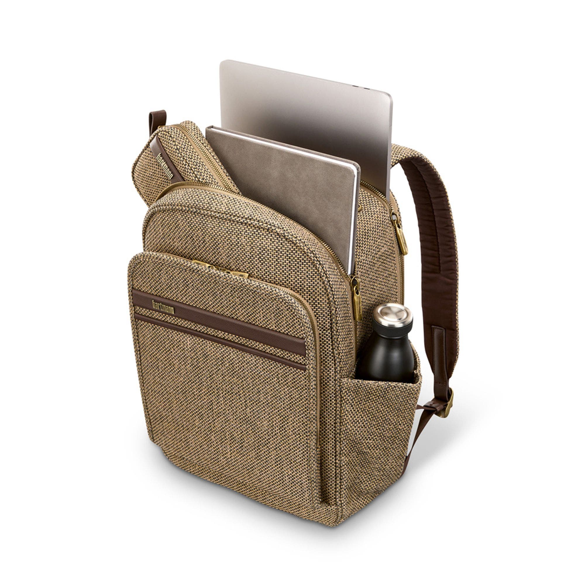 Tweed Travel Backpack, Alternate, color, Tweed/Natural Leather