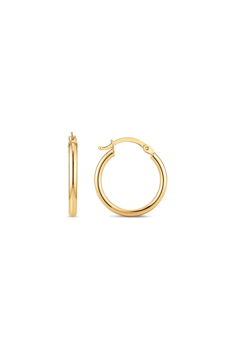 Classic Hoop Earrings in 14K Gold, 15mm, Main, color, Yellow Gold
