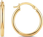 DEVATA Classic Hoop Earrings in 14K Gold, 15mm