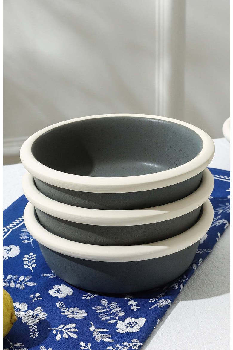 Capri Stoneware 12-Piece Dinnerware Set, Alternate, color, Grey-Blue