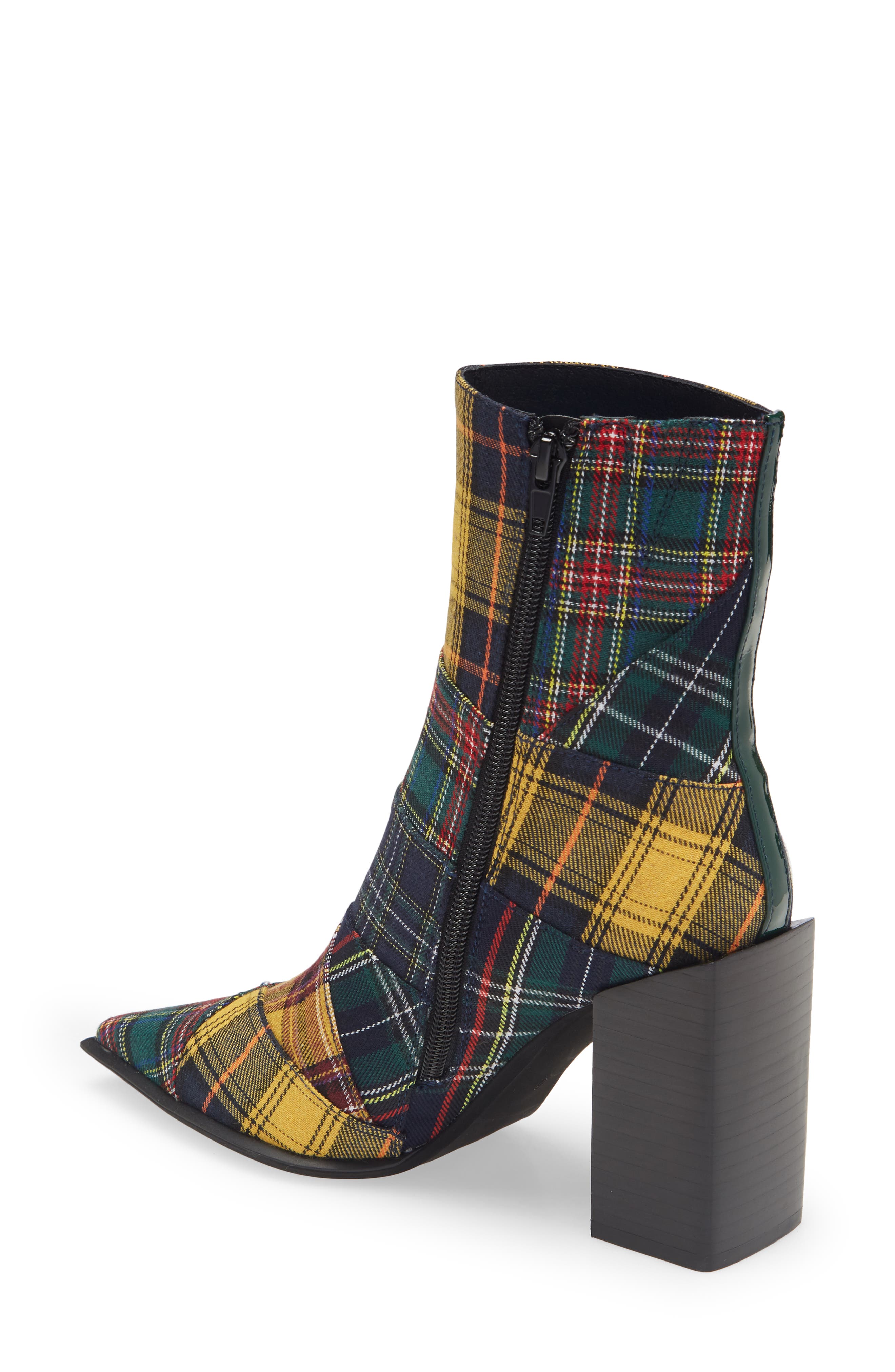 Lasiren Plaid Bootie, Alternate, color, YELLOW PLAID MULTI
