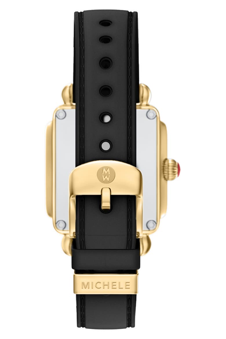 Deco Sport Mid Quartz Silicone Strap Watch, 29mm x 31mm, Alternate, color, BLACK