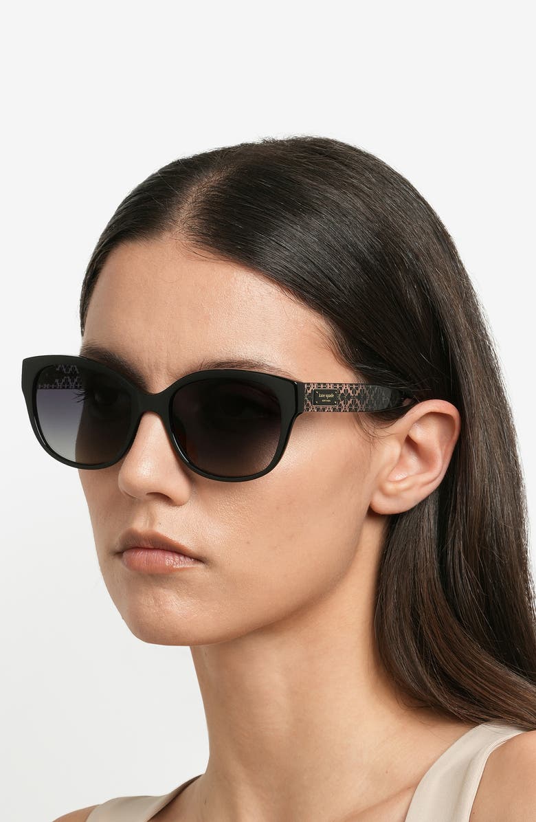 Kate Spade New York ninna 55mm gradient round sunglasses, Alternate, color, Black