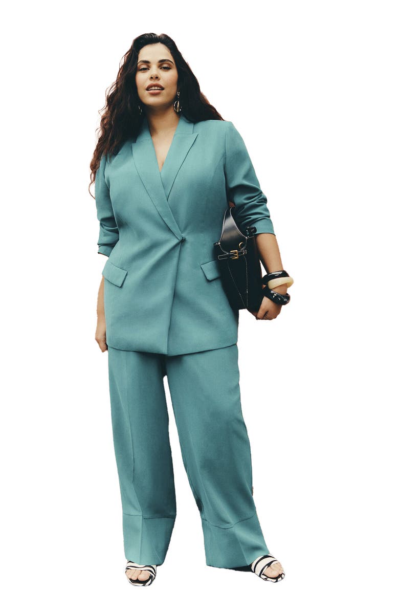 ELOQUII Tall Cuff Trouser, Main, color, Bayou