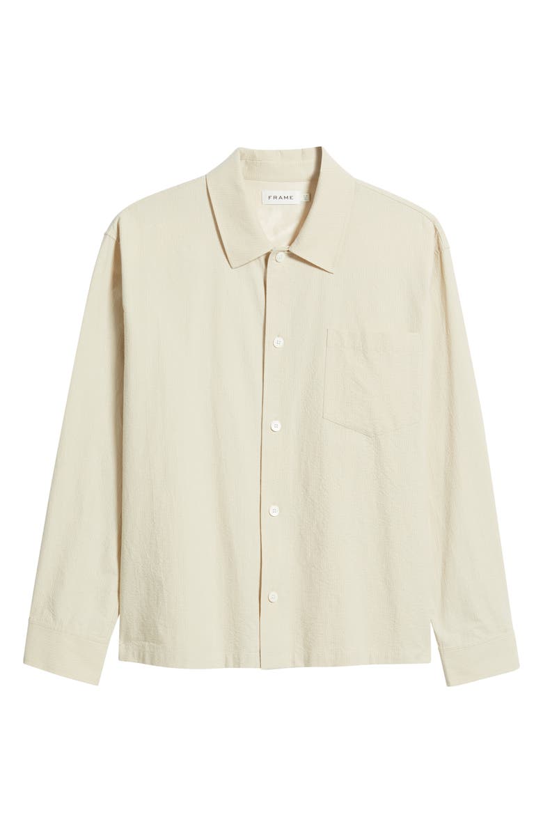 FRAME Cotton Seersucker Shirt Jacket, Alternate, color, Natural