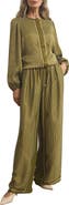 MINT VELVET Satin Printed Wide Trousers