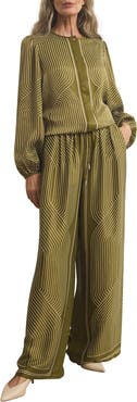 MINT VELVET Satin Printed Wide Trousers