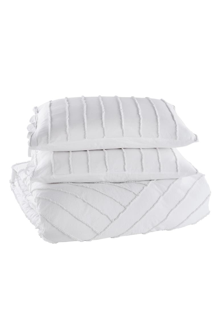 Linear Loop Comforter & Sham Set, Alternate, color, WHITE