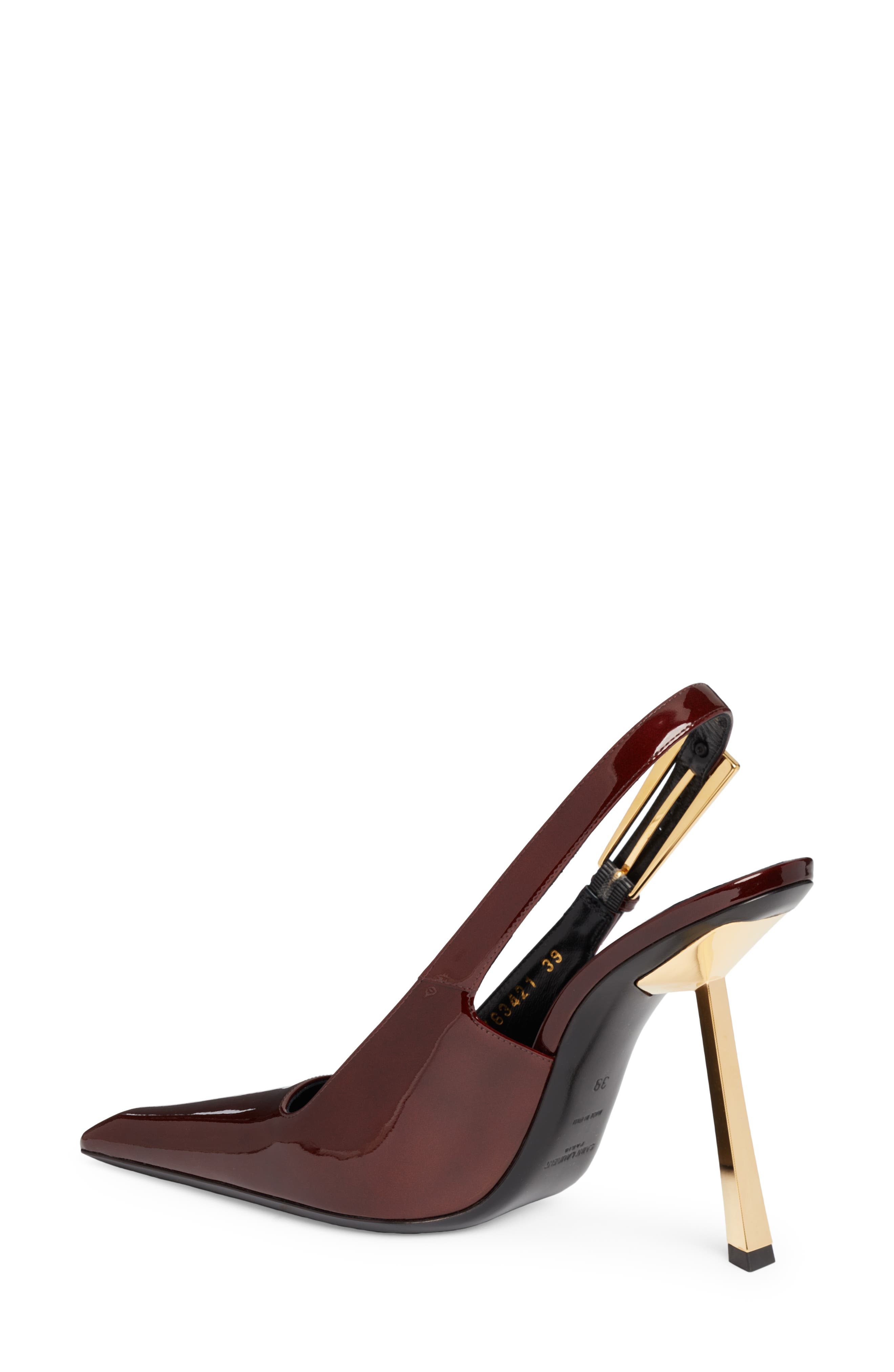 Lee Pointed Toe Slingback Pump, Alternate, color, BURGUNDY