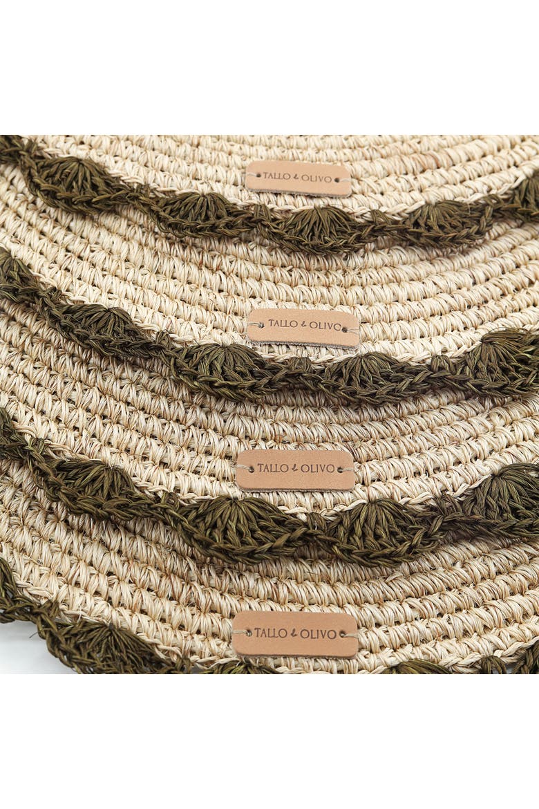 Hand Crocheted Round Placemat - Set of 4, Alternate, color, Olive