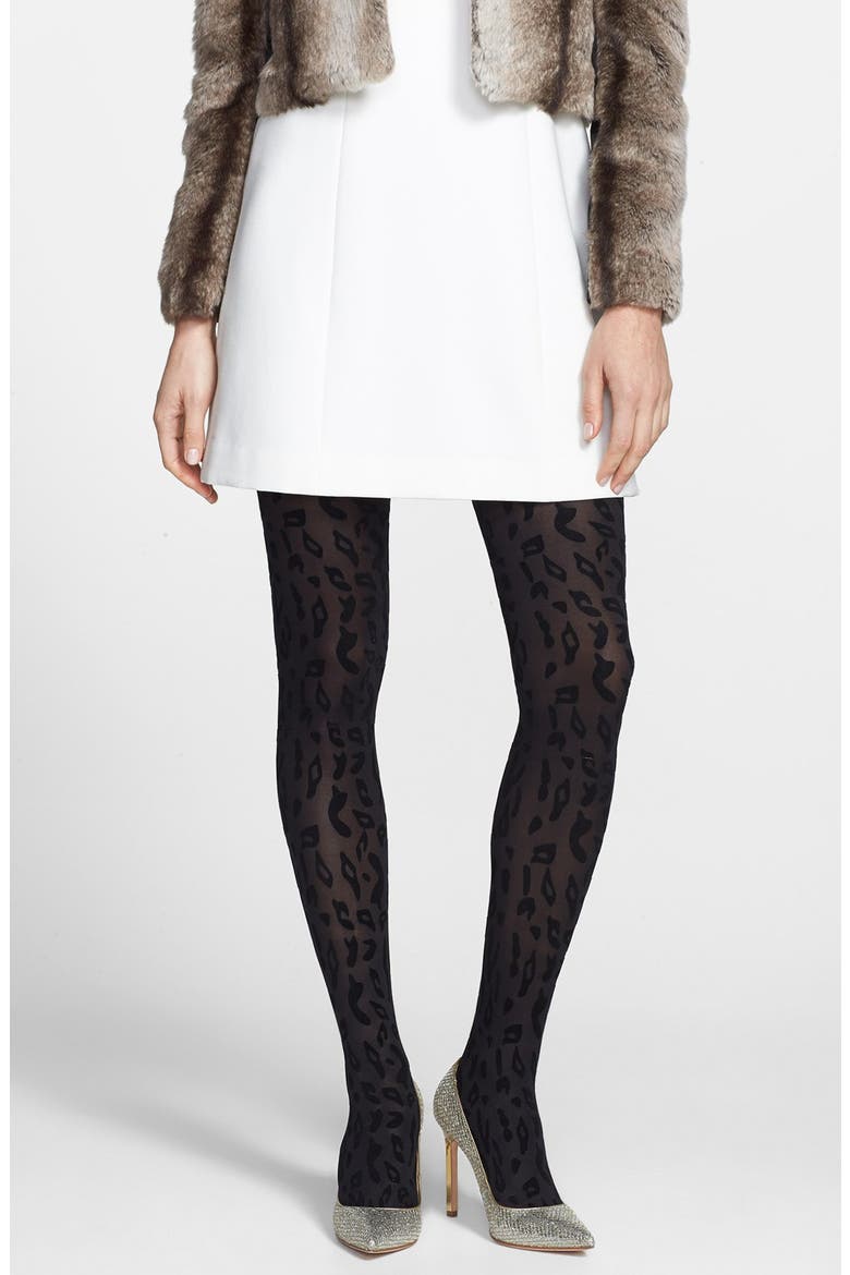 'Velvet Purr' Tights, Main, color, BLACK