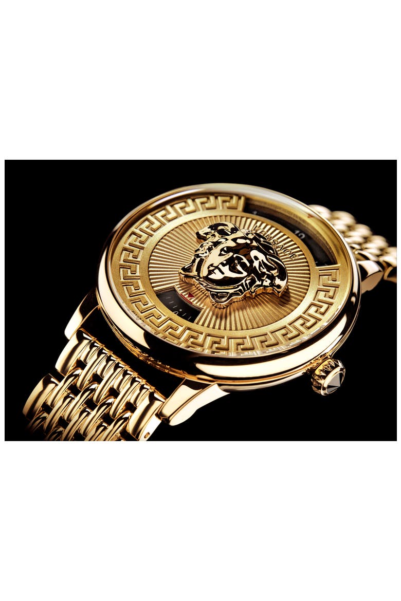Medusa Icon Bracelet Watch, 38mm, Alternate, color, GOLD