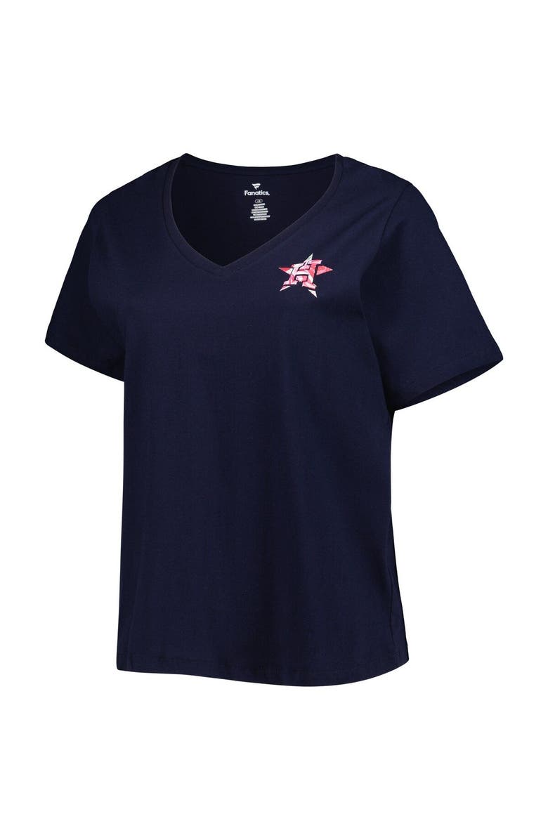 PROFILE Women's Navy Houston Astros Mother's Day Plus Size Best Mom Ever V-Neck T-Shirt, Alternate, color, 