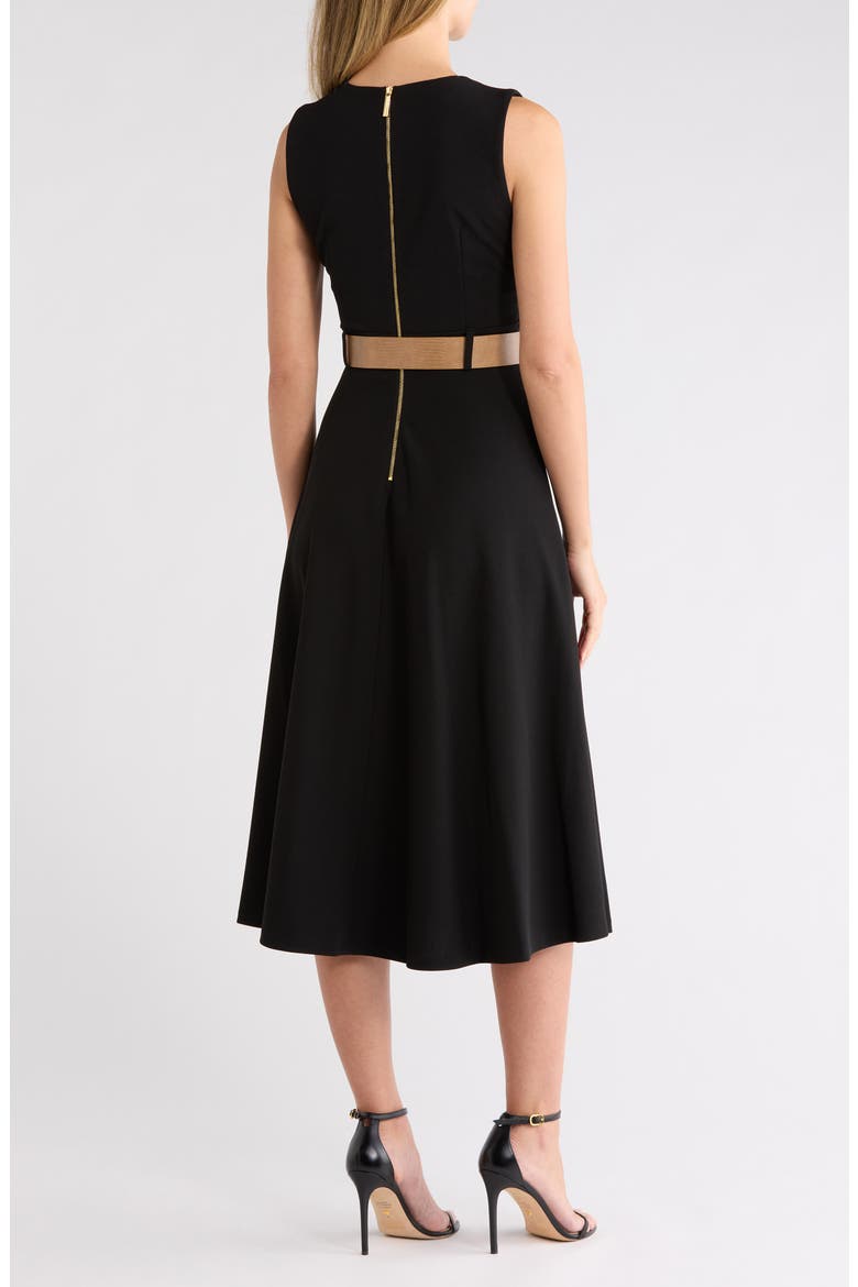 Scuba Knit Sheath Midi Dress, Alternate, color, BLACK