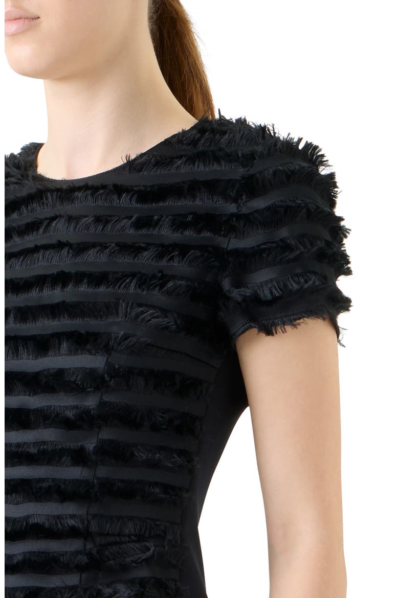 Fringe Stripe Fil Coupé & Knit Top, Alternate, color, BLACK