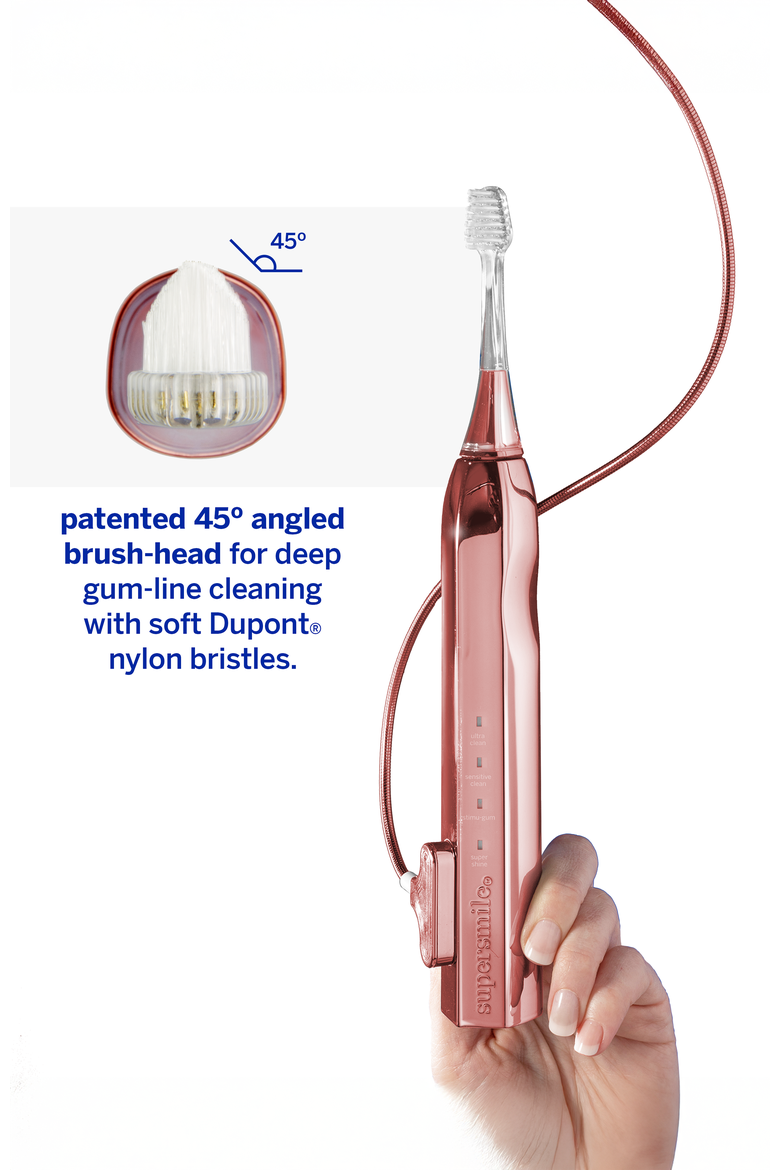 Zina45 Sonic Pulse Toothbrush, Alternate, color, Chrome Rose