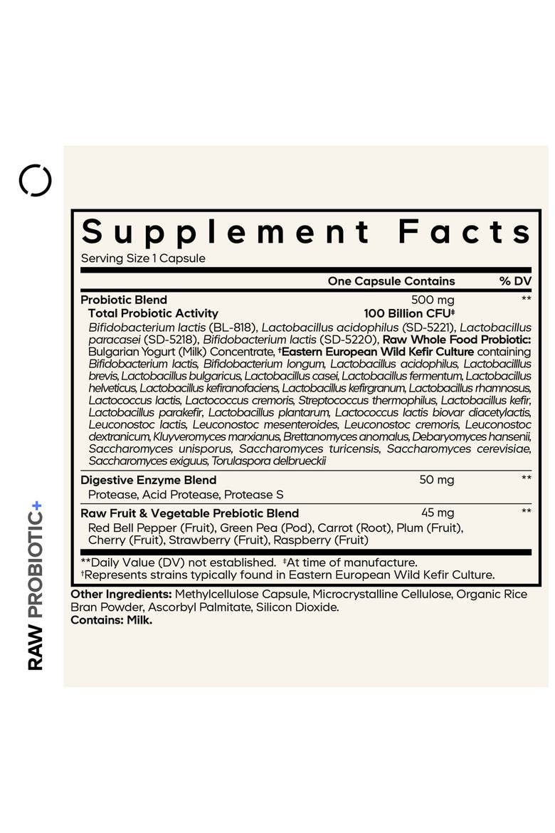 Raw Probiotic+ 100 Billion CFU Supplement, Alternate, color, White