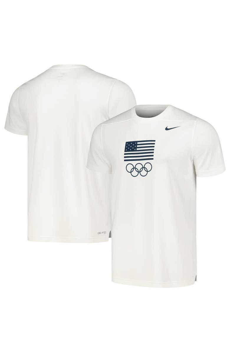 Nike Men's Nike White Team USA UV Coach Performance T-Shirt, Main, color,