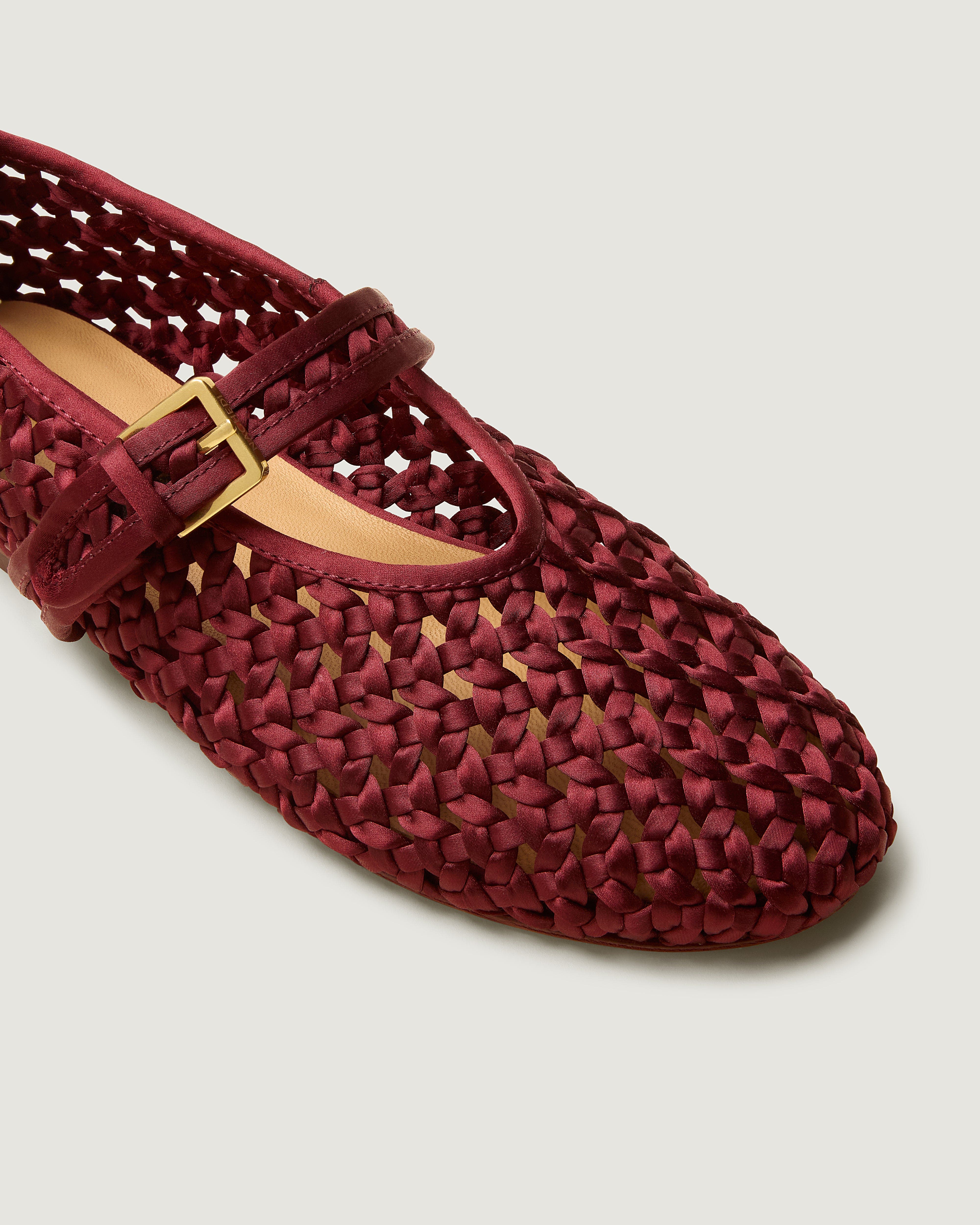 Sydney Mary Jane Satin, Alternate, color, Garnet