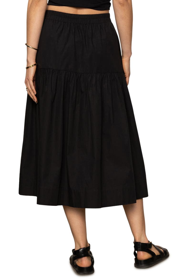 Cotton Poplin Prairie Skirt, Alternate, color, BLACK