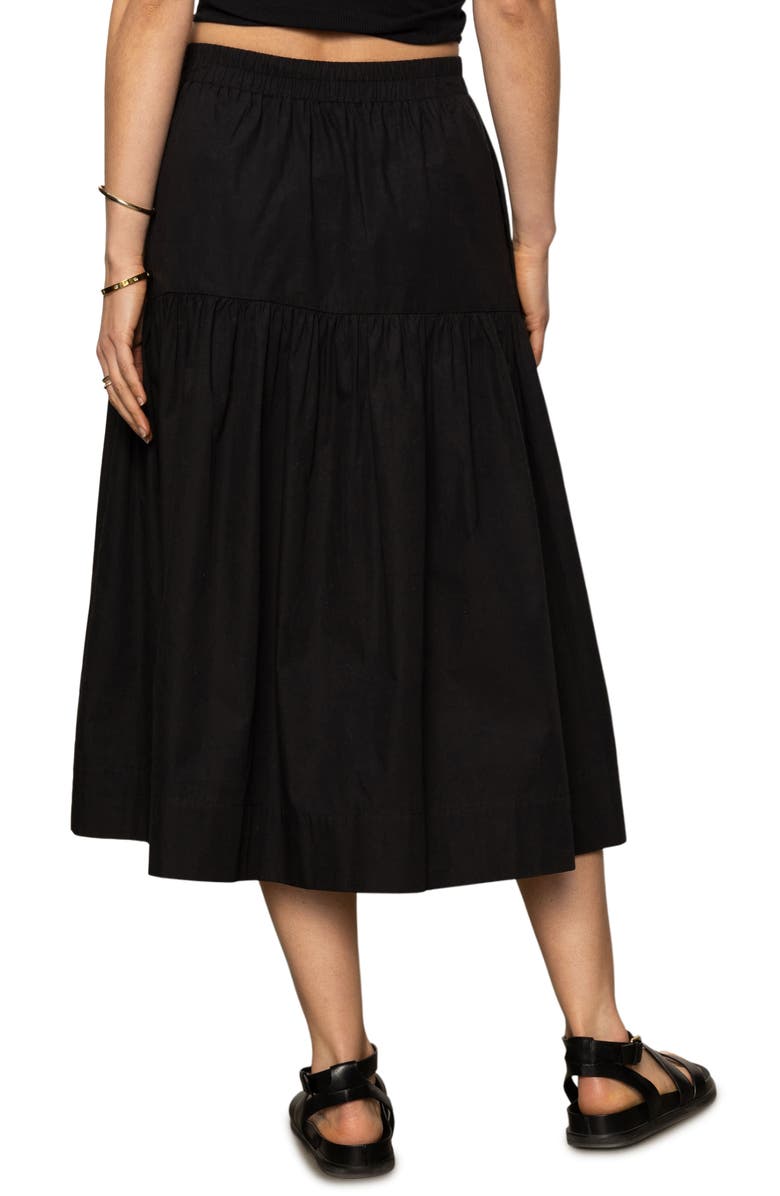 Sanctuary Cotton Poplin Prairie Skirt, Alternate, color, Black