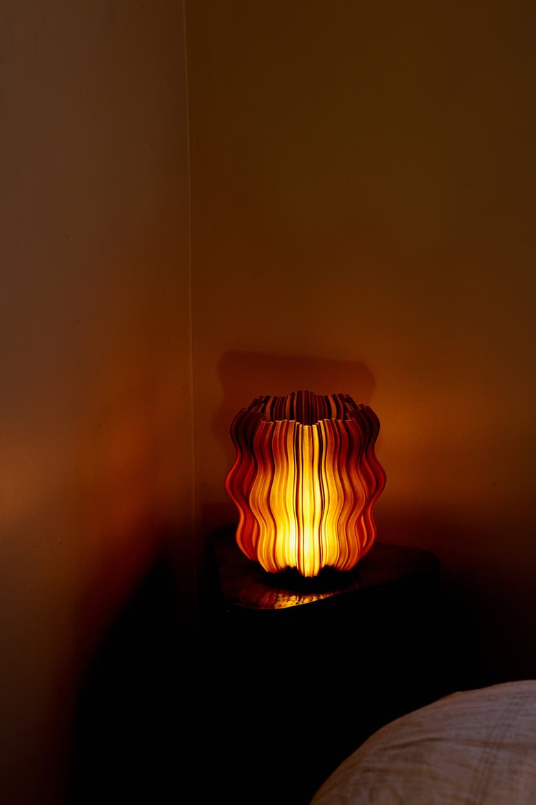 Cordless Mini Wavy Lamp, Alternate, color, Amber