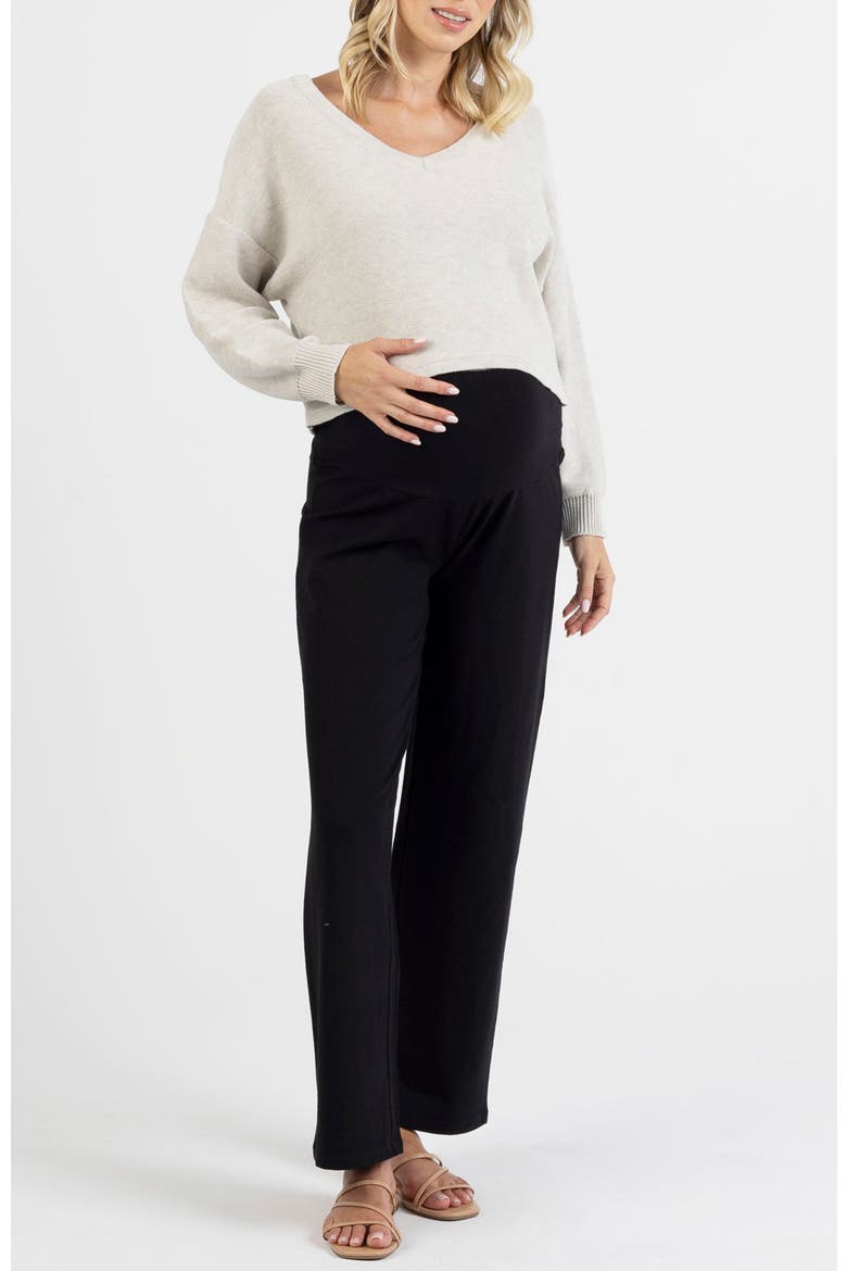 Straight Cut Maternity Lounge Pants, Alternate, color, black