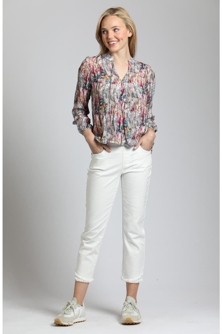 Printed Top, Alternate, color, BEIGE MULTI