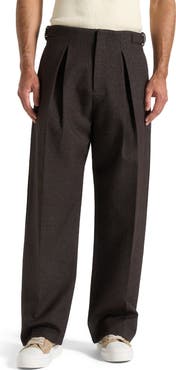 Manière De Voir Lior Box Pleat Hatched Wide Leg Trousers