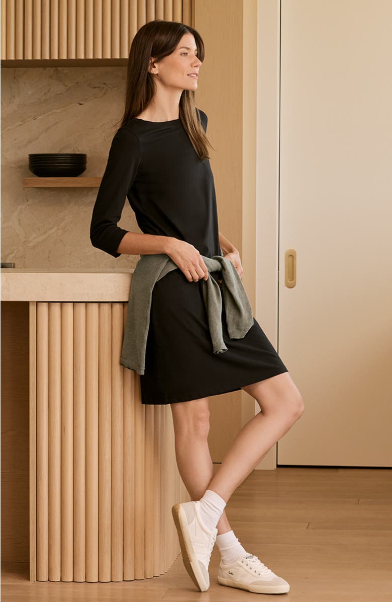 Pact Organic Cotton Softspun Boat Neck Dress, Alternate, color, 