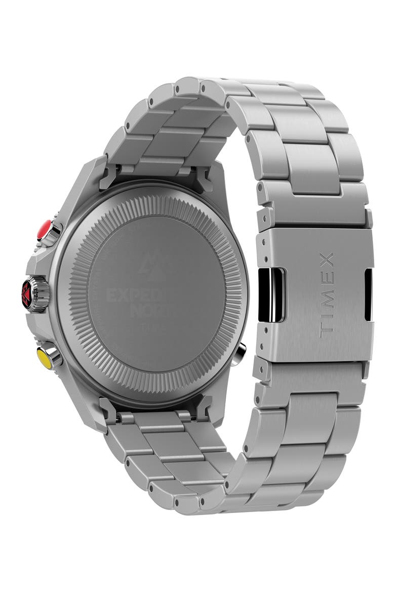 Expedition North Compass Bracelet Watch, 43mm, Alternate, color, SILVER/ BLACK/ SILVER