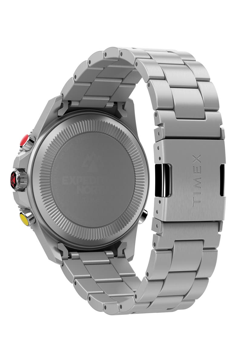 Timex<sup>®</sup> Expedition North Compass Bracelet Watch, 43mm, Alternate, color, Silver/ Black/ Silver
