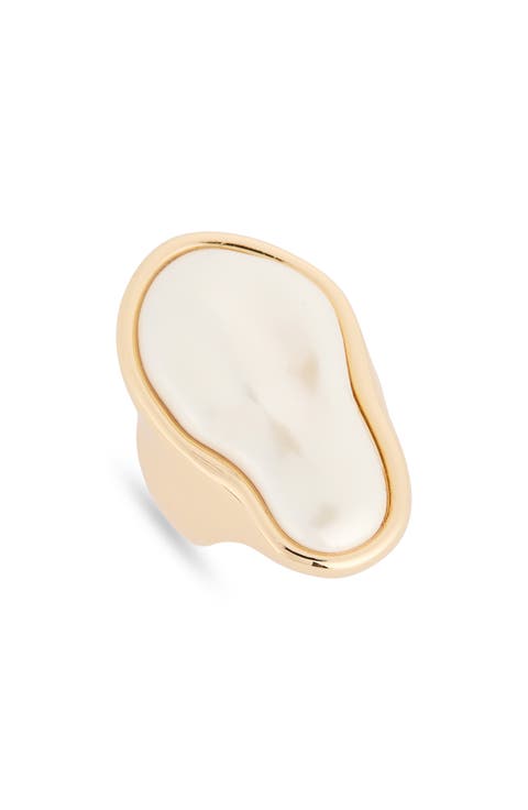 Faux Pearl Statement Ring