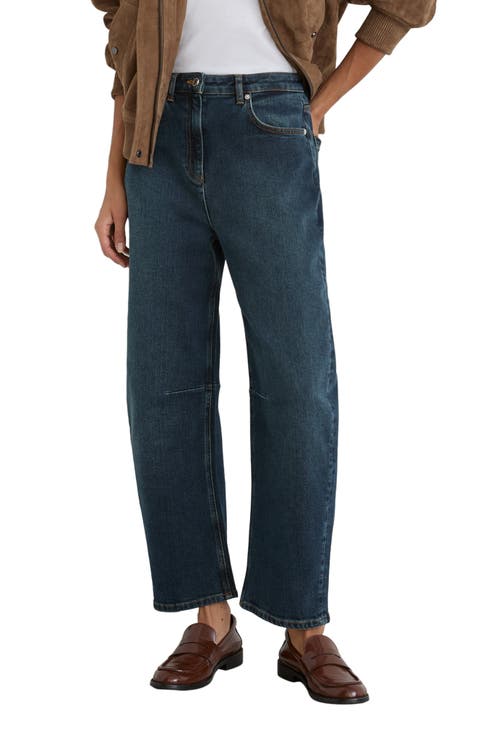 Levitt High Waist Barrel Leg Jeans